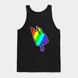 Thetis Island Silhouette in a Colourful Rainbow Pattern - Bright Colours - Thetis Island Tank Top